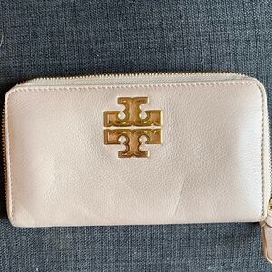 Tory Burch 8" Full Size Wallet Periwinkle light pink  Zip Around